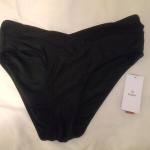Women's V Cut Cheeky Bikini Bottoms High Cut Ruched Twist Front Swim Bathing Sui